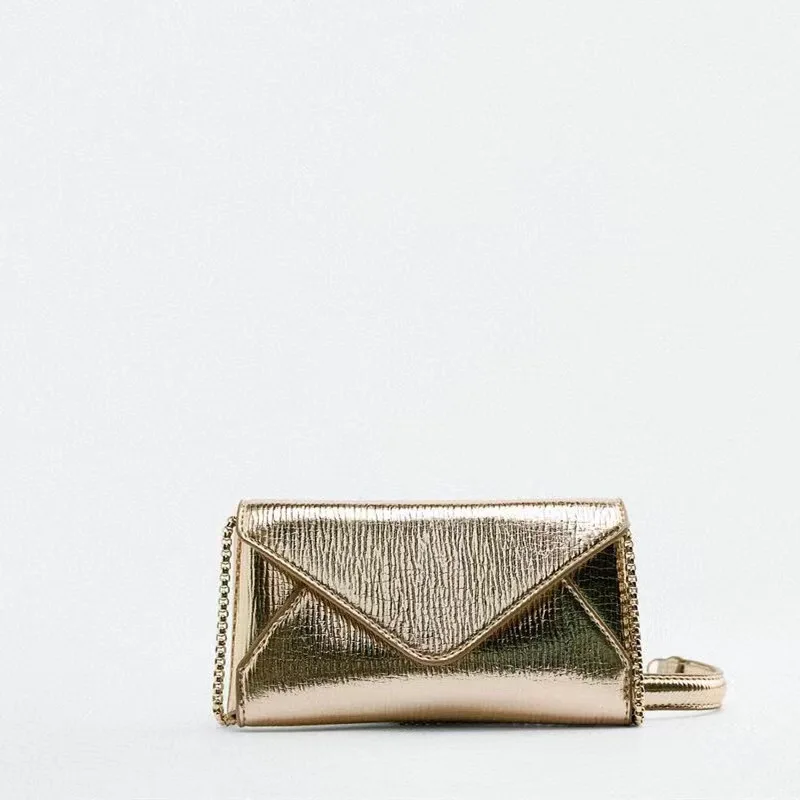Tas Wanita Persegi Kecil Modis Dompet Tas Tangan Clutch Bahu Selempang Amplop Rantai Mini untuk Wanita