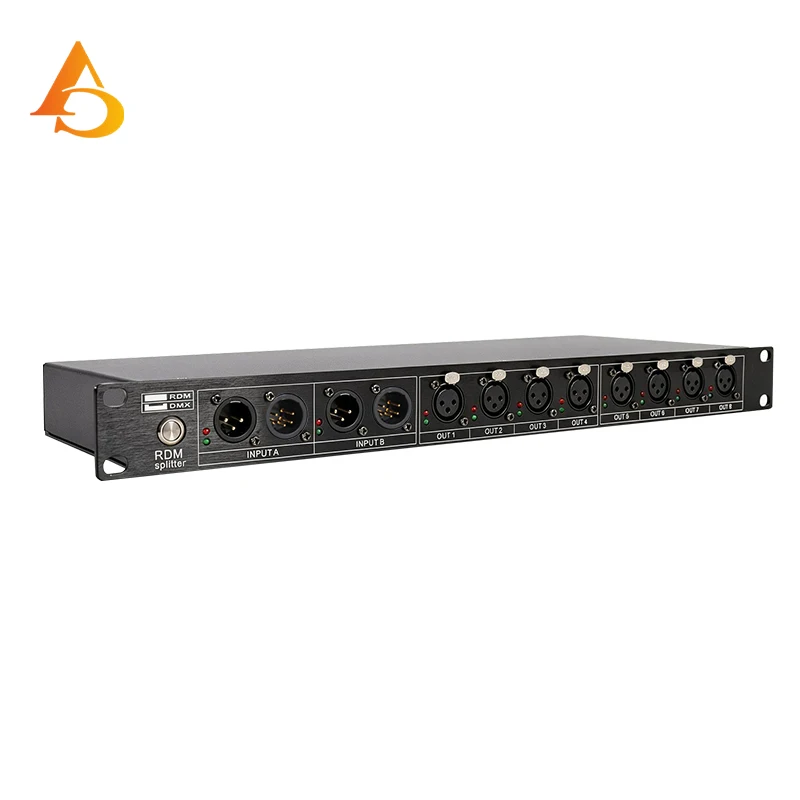 RDM DMX Signal Amplifier Stage Light Controller RDM DMX512 Splitter 8 Way DMX Distributor for Stage Equipment
