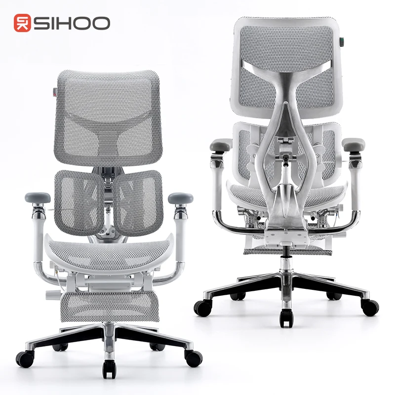 Офисное умное кресло SIHOO S300 Executive: современное эргономичное сетчатое кресло с подъемным механизмом, подлокотниками AU-1 Ultimate Bionic 6D и функцией откидывания спинки
