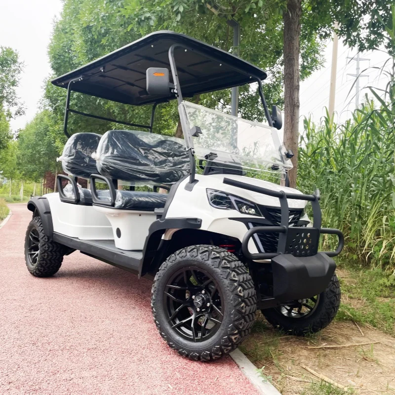High Performance Electric Club Hunting Car Practical Golf Cart Electric LED Light 14 Inch Tires Bumper With Folding Windshield