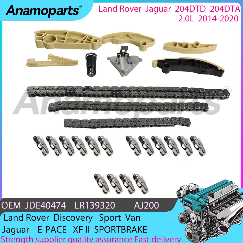 Rocker arm Timing chain kit fits for 15-17 Jaguar E-PACE XF SPORTBRAKE 14-20 Land Rover Discovery Sport 204DTD 204DTA 2.0L AJ200