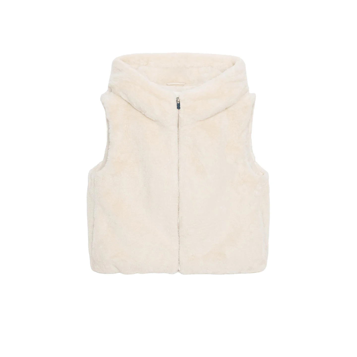 Nowa kolekcja damska jesień 2025: Indywidualna kamizelka z kapturem, imitująca futro, uniwersalna, o regularnej długości, zapinana na zamek, czysta...