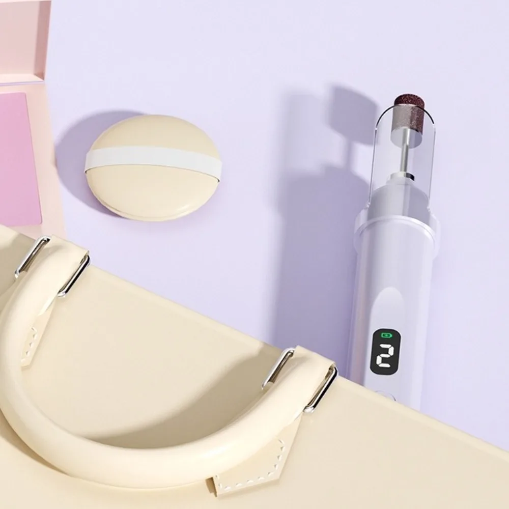Elektrisches Nagelbohrer-Set mit LCD-Display, USB-Stift-Stil, kabellos, wiederaufladbar, Handbrackner mit 5 Schleifköpfen, UV-LED-Lampe