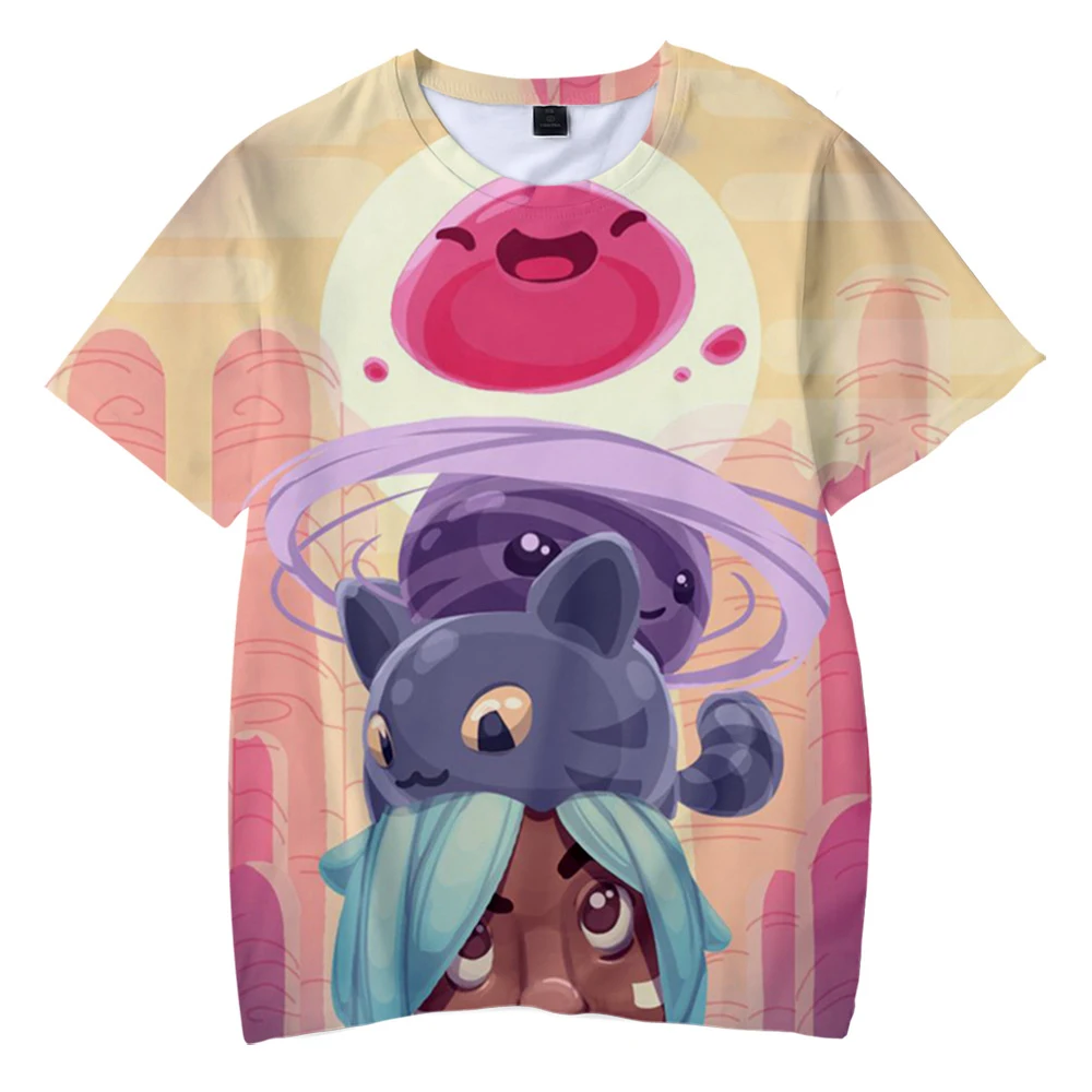 Verão slime rancher 3d impressão t-shirts dos desenhos animados anime jogo streetwear das mulheres dos homens moda oversized t camisa crianças camisetas topos roupas