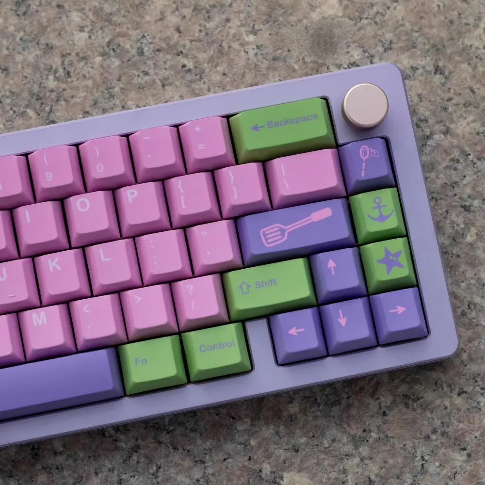 Imagem -05 - Gmk-cherry Profile Keycap Grupo Pbt Rosa Verde Roxo à Prova de Luz Compatível com Interruptor mx 64 75 84 96 980 140 Chaves por Conjunto