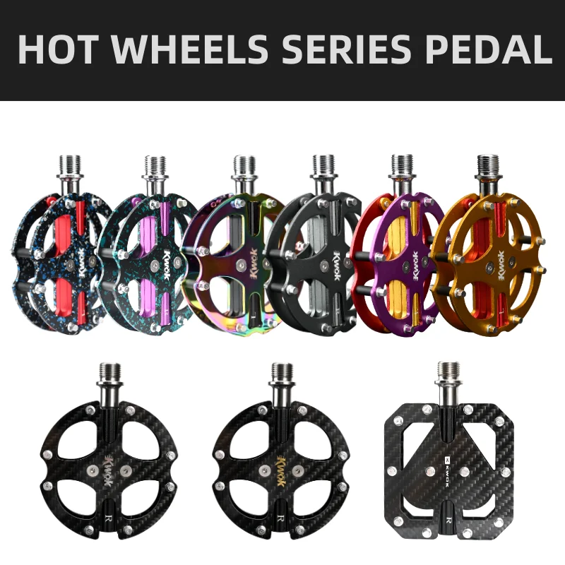 

KWOK Carbon Fiber Aluminum Alloy Body Bicycle Pedals 3 Bearings Wear-Resistant Anti-slip Cr-Mo Spindle Lightweight Pedal