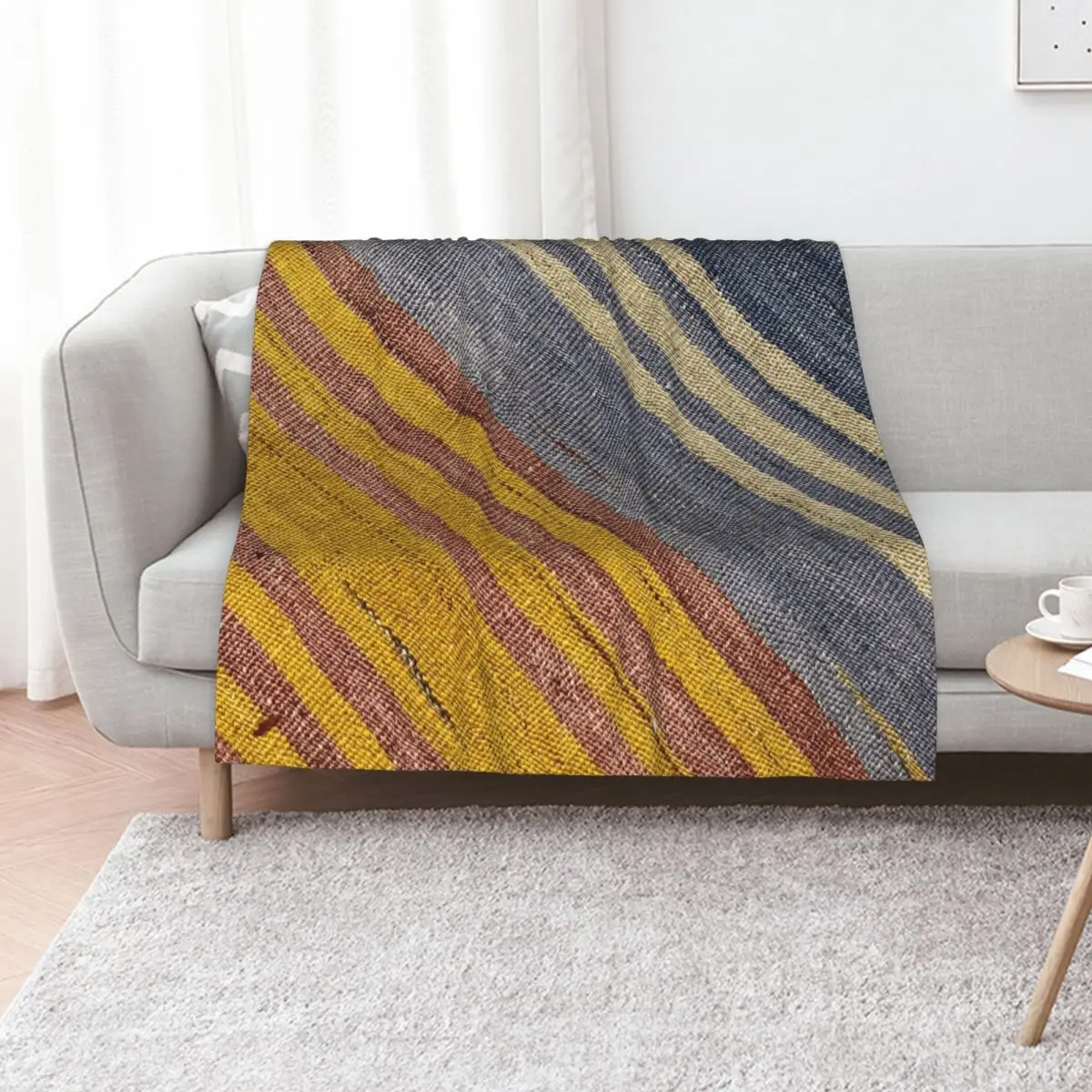 Retro Turkish Kilim, Navaho Weave, Woven Textile, Persian Carpet Throw Blanket Luxury Thicken Decorative Sofa Designers Blankets