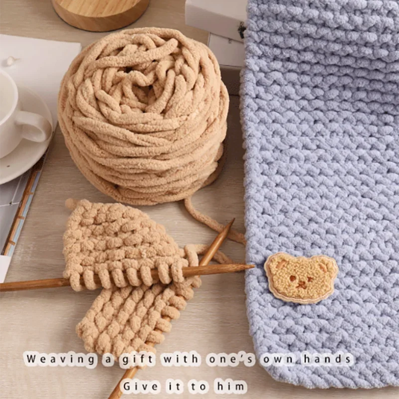 

Single Strand Soft Milk Cotton Blends Polyester Blended Chenille Wool Yarn Chunky for Hand Knitting DIY Crochet Hat Scarf Thread
