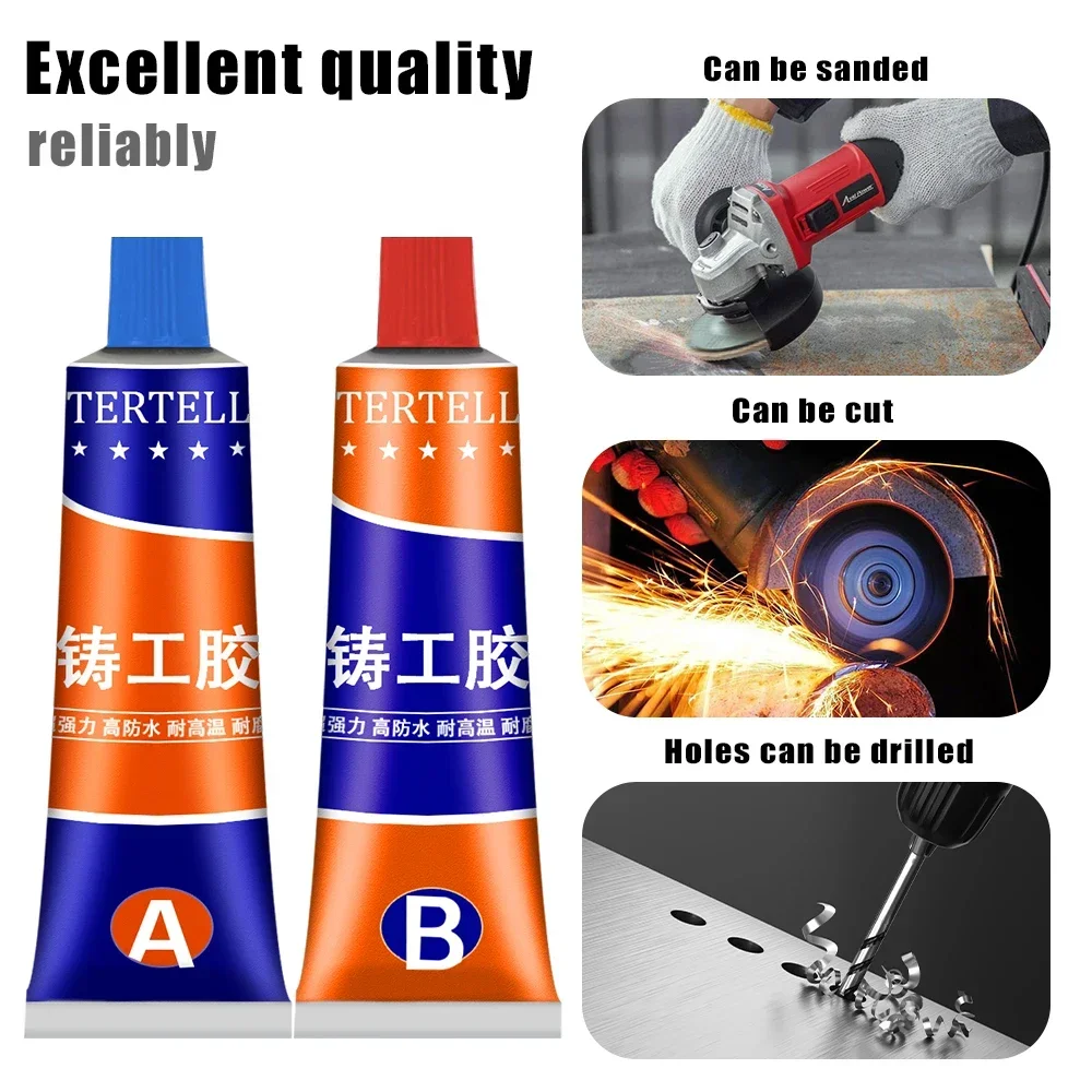 Magic Repair Glue AB Metal Strength Iron Bonding Heat Resistance Cold Weld Metal Repair Adhesive Agent Caster Glue