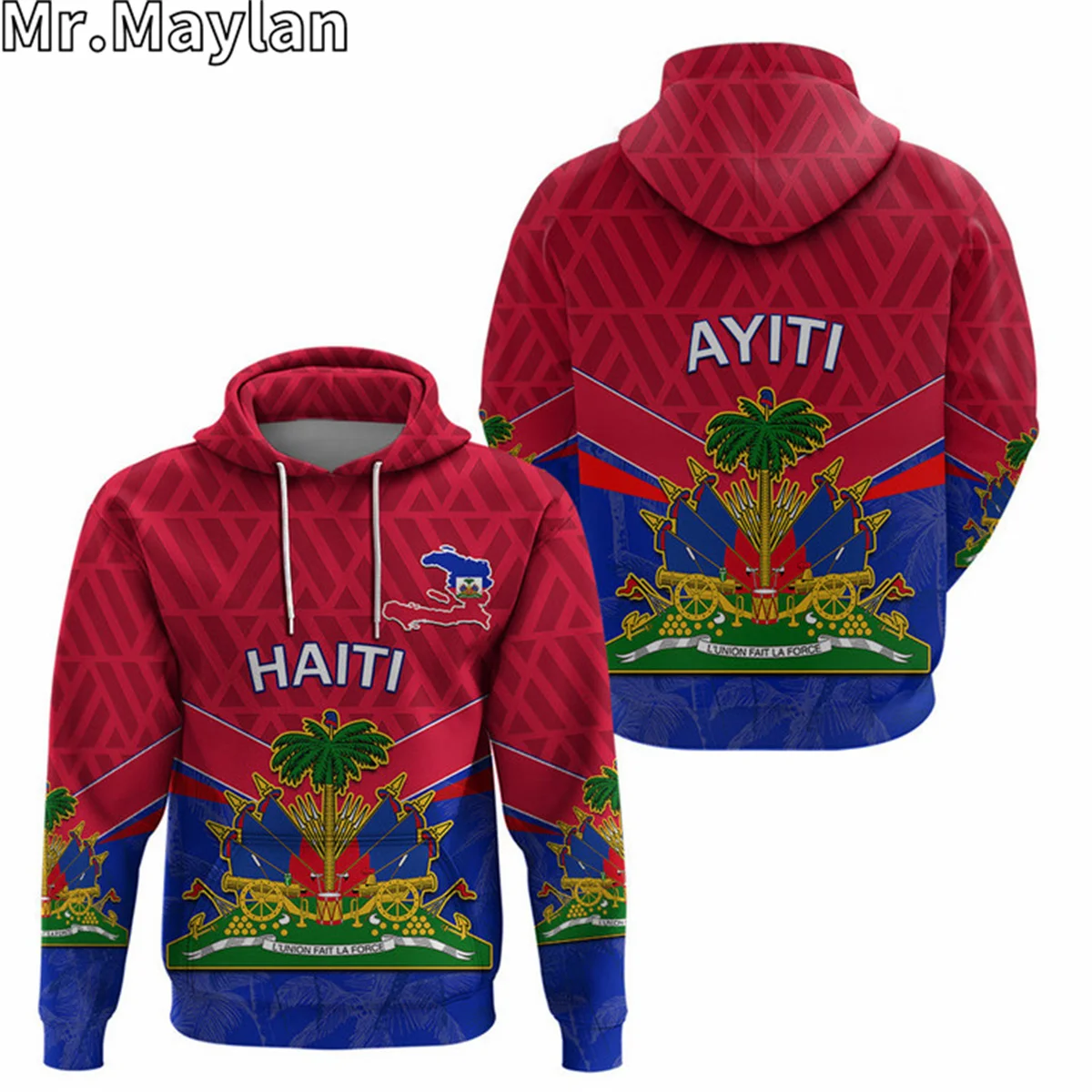 HAITI COAT OF ARMS FLAG DASHIKI Style 3D Jacket Men/women Hoodie Unisex Casual Streetwear Sweatshirts Pullover Sudadera Hombre-4