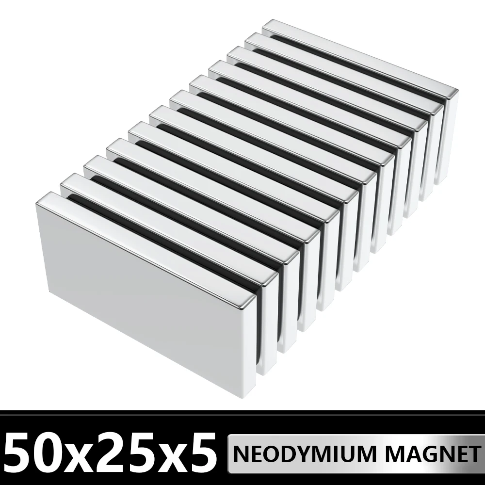 

1~10 Pcs Block Magnet 50mm x 25mm x 5mm N35 NdFeB Super Powerful Neodymium Magnets Strong Permanent Magnetic imanes 50x25x5