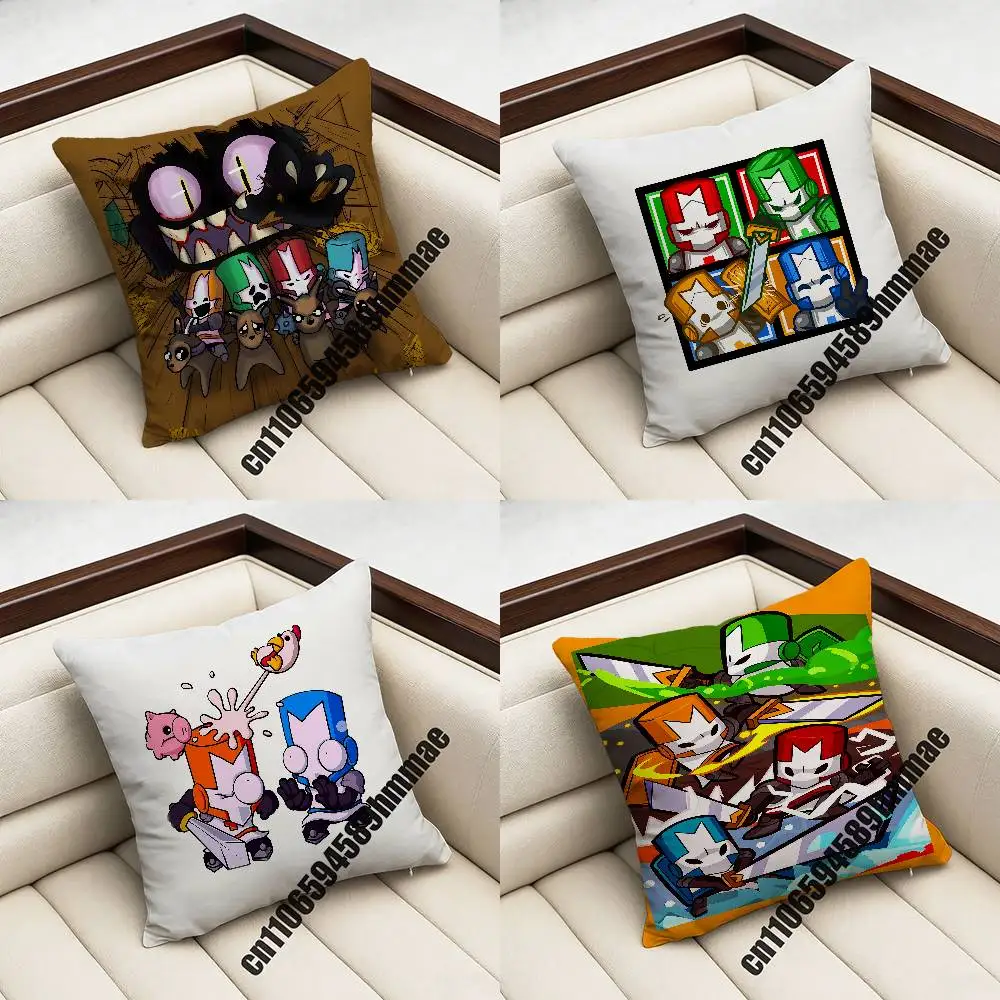 For C-Castle Crashers Throw Pillow Case Sham 45x45cm 35x35cm Square Bedroom Pillowcase Cushion Cover
