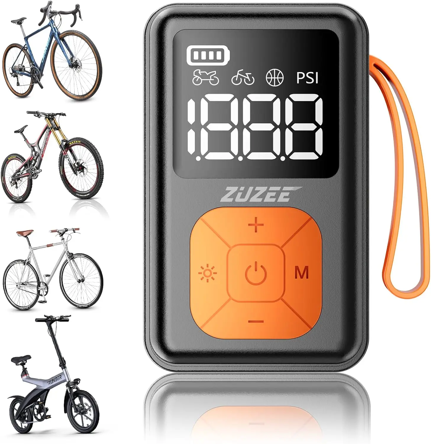 

Mini Bike Pump 150 PSI Portable Electric with Gauge Presta/Schrader for Road Bike MTB Motorcycle