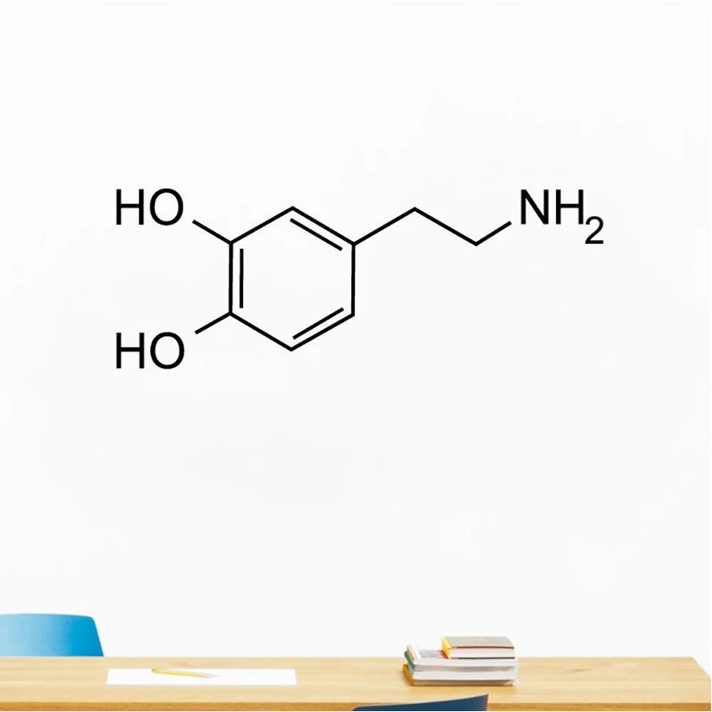 Dopamine Molecule Wall Sticker Chemical Equation Vinyl Wall Decal School Classroom Chemistry Lab Wall Art Murals Decoration