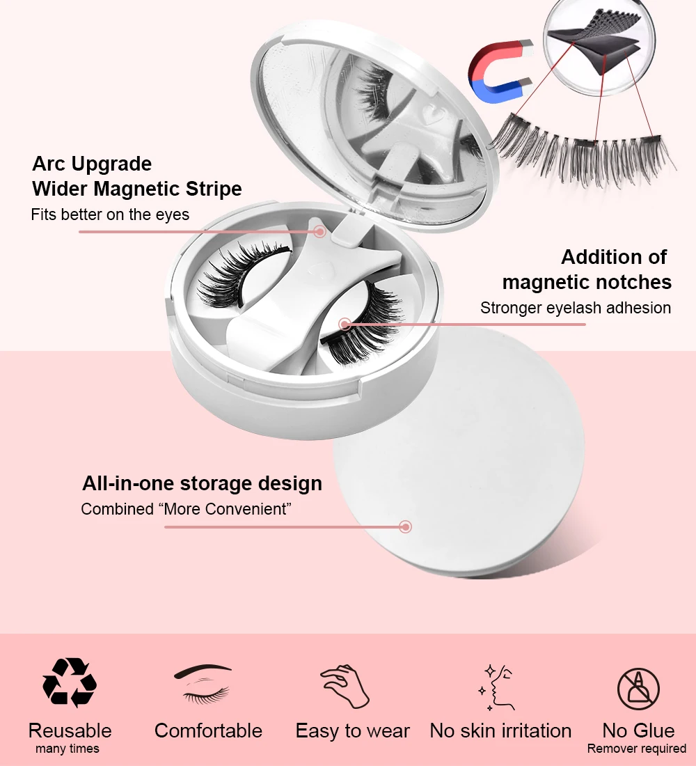 Yiernuo Magnetische Falsche Wimpern Integrierte Box Neues Klebefreies Falsche-Wimpern-Set – Detail 2