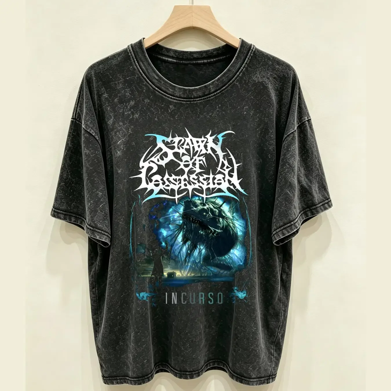 washed T Shirt spawn of possession incurso vintage Washed homme Breathable Versatile fashion Comfortable Casual Unisex