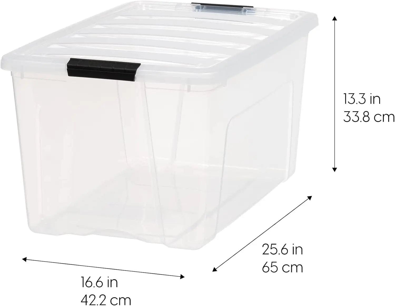 72 QT Clear Plastic Storage Box with Lid, Stackable & Nestable, BPA-Free, 4-Pack for Home Organization