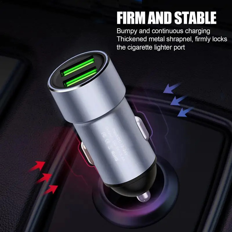 

Two Port USB Car Charger 3.4A Two Port Car Charger Auto Charger Adapter Safe Auto Charger For Travel Business Trip Commuting