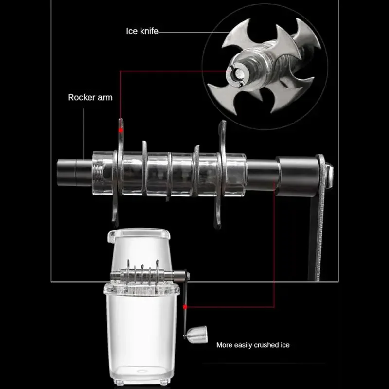 Home Multi-function For Home Kitchen Bar Portable Hand Shaved Ice Machine Transparent Ice Blenders Tools Manual Ice Crusher