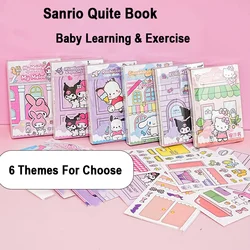 Sanrio Kawaii Reusable Cartoon Sticker Book for Kids Multiple Scenos DIY Puzzle Game Educational Learning Classic Toys for Child