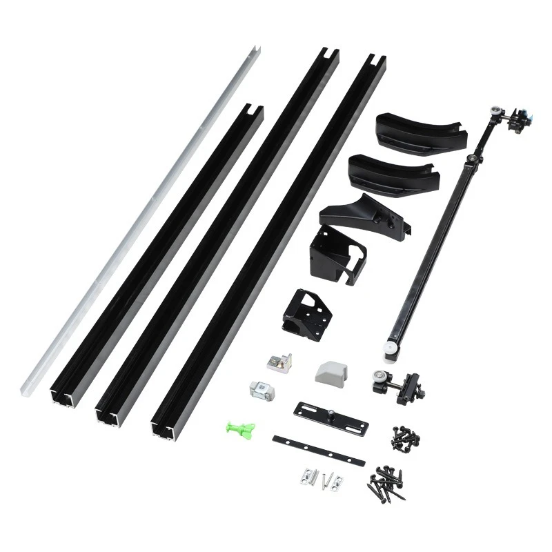 Cloakroom referral bus sliding door track door invisible flat hanging slide rail translation push-pull guide five accessories