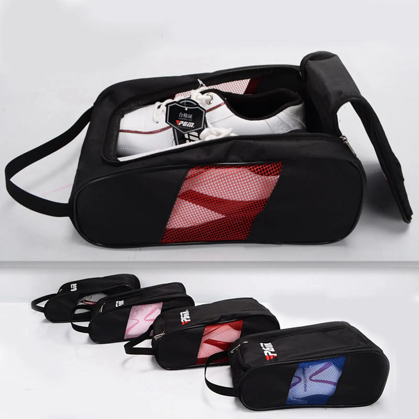 Breathable Nylon Golf Shoe Bag Zip Boot Pouch Portable Travel Sports Storage for Gym and Golfing Accessories