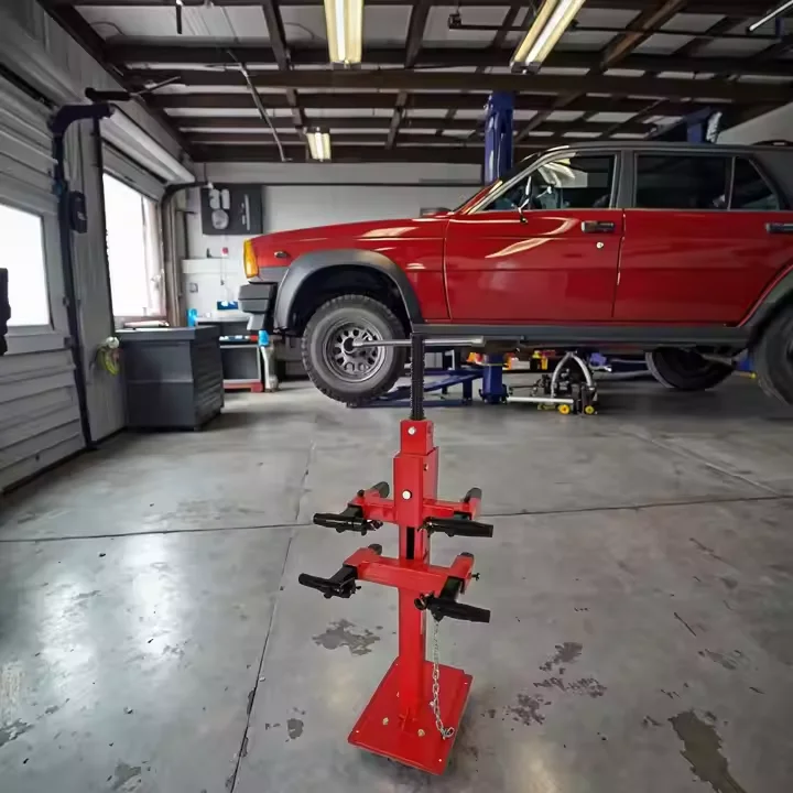 Car Shock Absorber Spring Disassembly Tool Screw Type Floor Mounted Strut Coil Spring Press Compressor