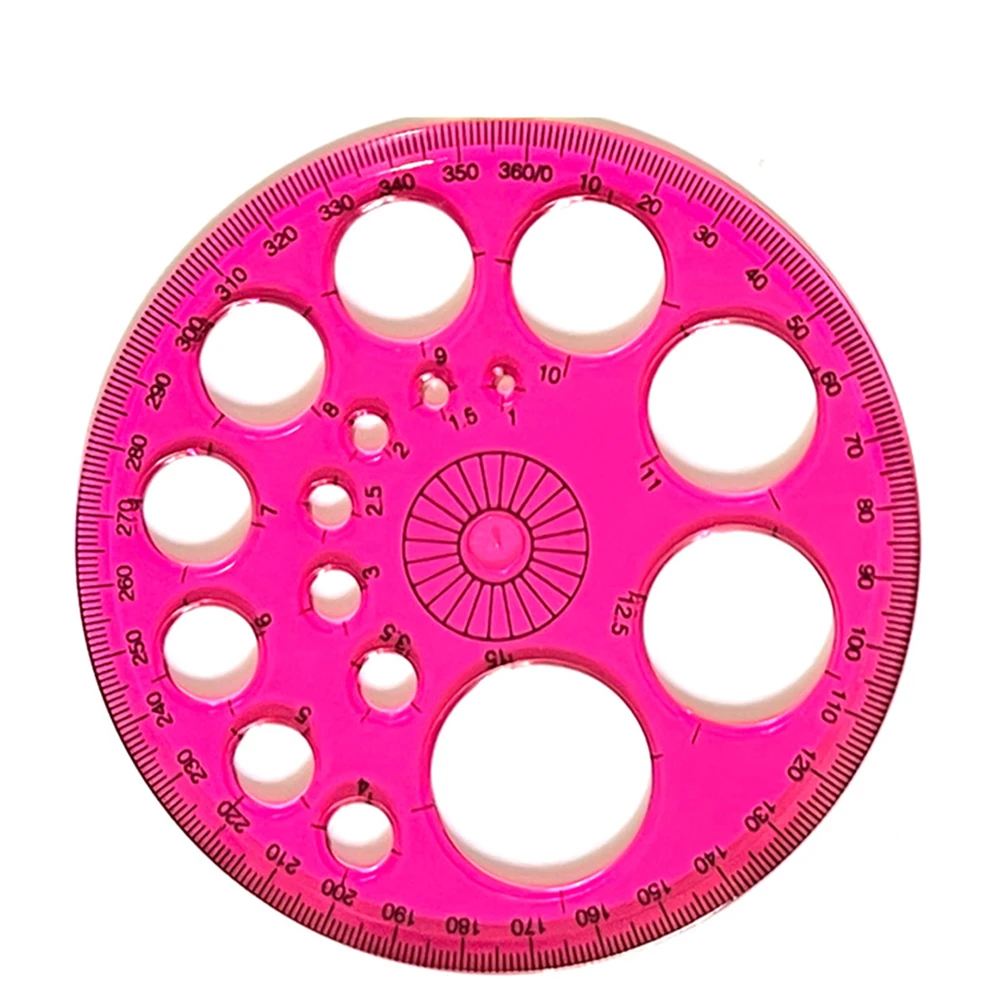 3 Pcs circular protractor plastic angle ruler 360 ° full circle protractor full circle instrument circle drawing template