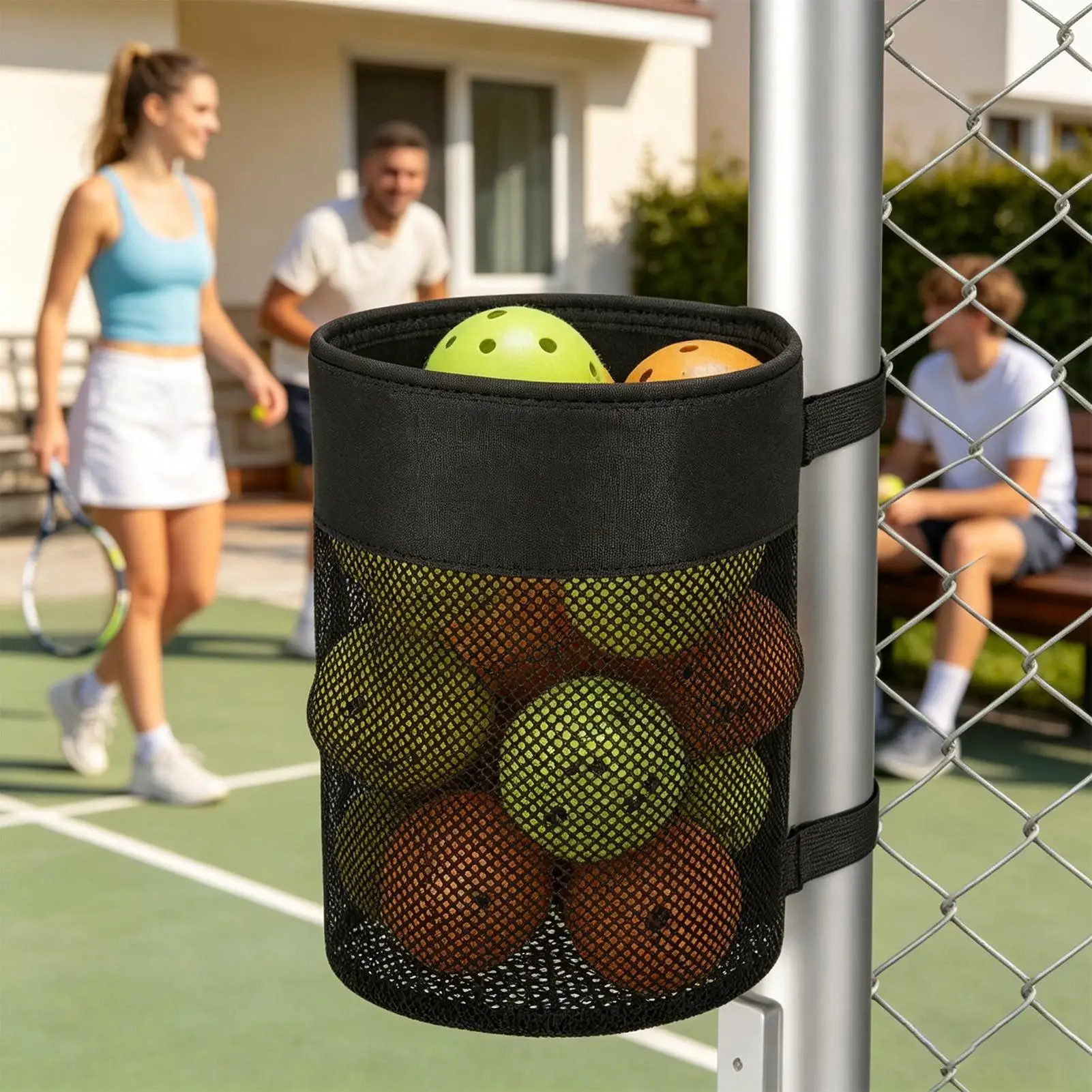 Pickleball Ball Holder Lightweight Large Capacity Ball Storage Mesh For Men Women Boys Girls Youth Teens Athletes Cyclists