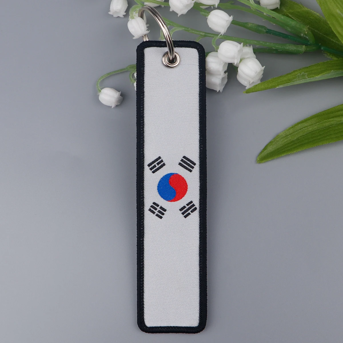 National Flags Embroidery Key Fobs Brazil France Japan Flag Key Tags Keychain For Motorcycles Cars Key Ring Accessories Chaveiro