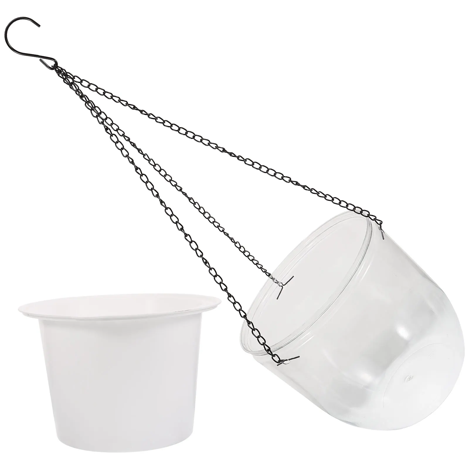 

Resin Hanging Flower Pot Self Watering Planter Decor balcony garden yard white thickened drainage vase flower