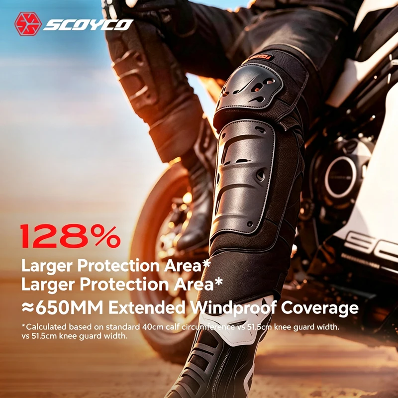 Scoyco Winter Warm Motorcycle Knee Pads Thick Fleece Lining 600D Oxford Extended Windproof Adjustable Strap Protective Kneepad