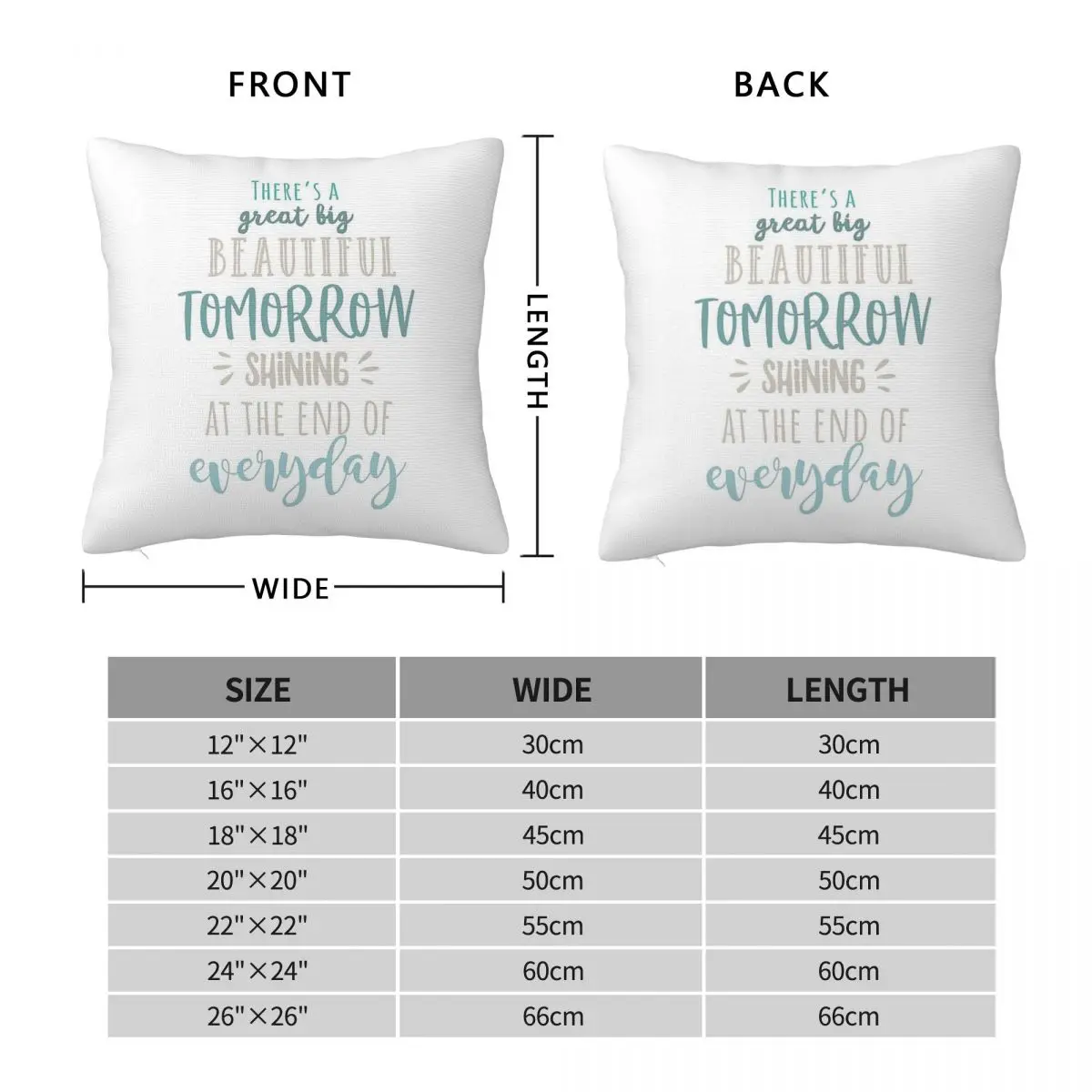 There's A Great Big Beautiful Tomorrow Square Pillowcase Polyester Linen Velvet Printed Zip Decor Throw Pillow Case Home Cover