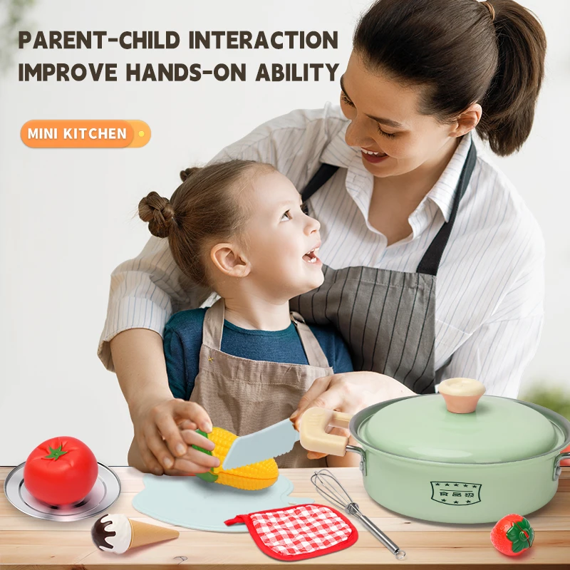 Kitchen Toys Groceries Play Kitchen Kids Set For Kids Jogo De Panela Mini Children's Cooking Kit with Food Cookware Gift