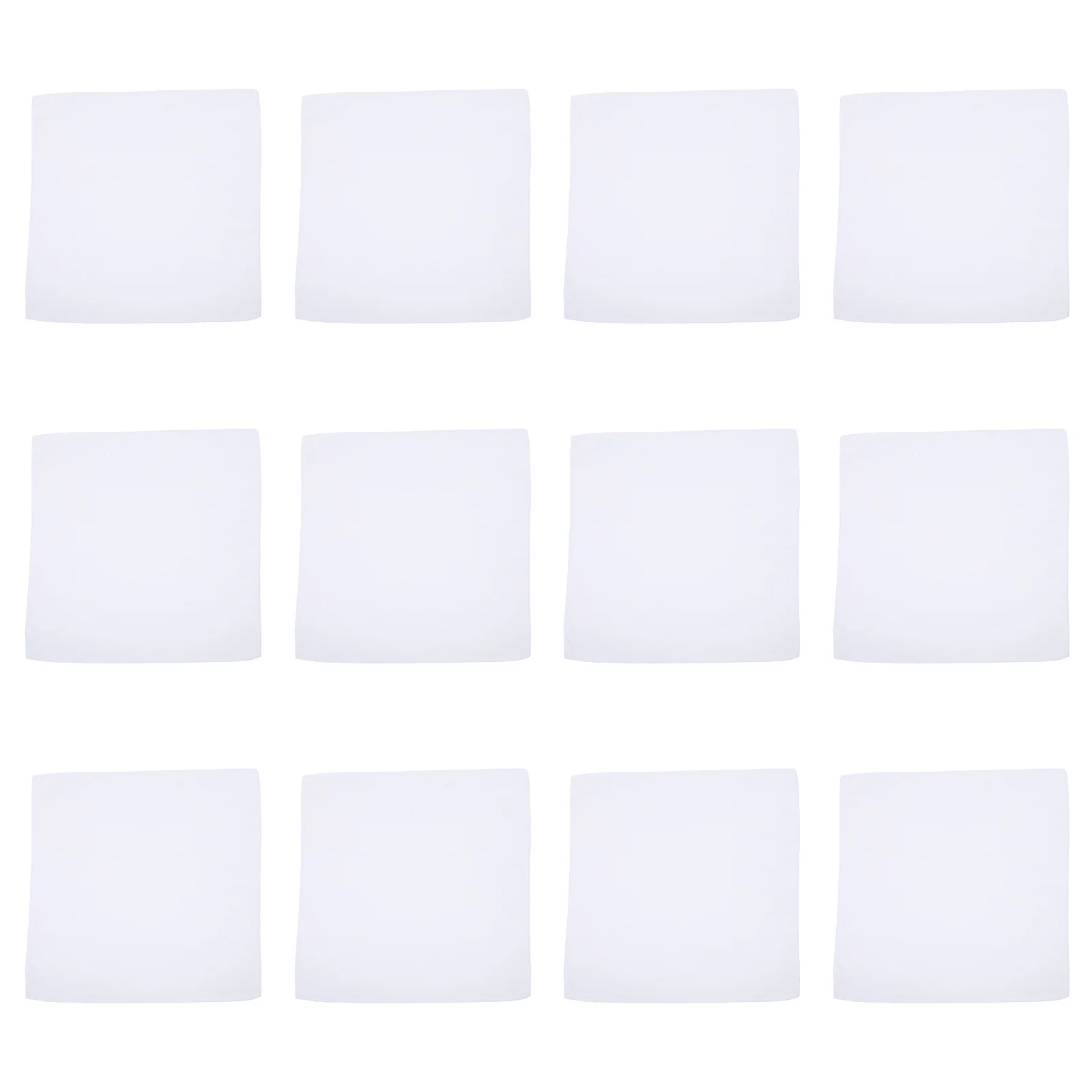 부드러운 면 손수건 12개 38x38cm 순백색 세탁 가능 사각 타월 타이다이 아트 DIY 포켓 가슴 액세서리