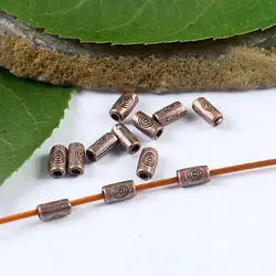 200pcs 5mm antiqued copper color 2sided circles pattern spacer bead h1888