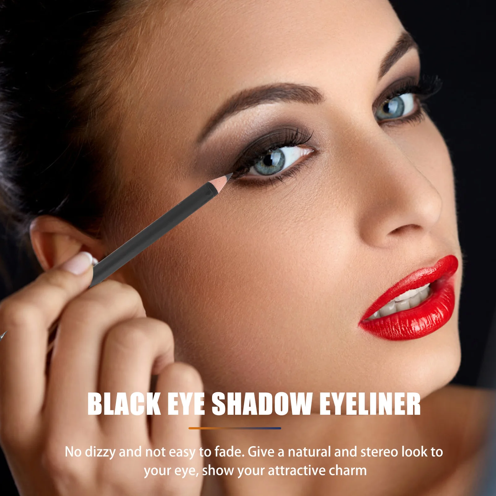 

12Pcs Makeup Eyeliner Pencil Waterproof Black Easy Use Quick Dry Eye Lining Drawing Pencil Beauty Supply Waterproof Eyeliners
