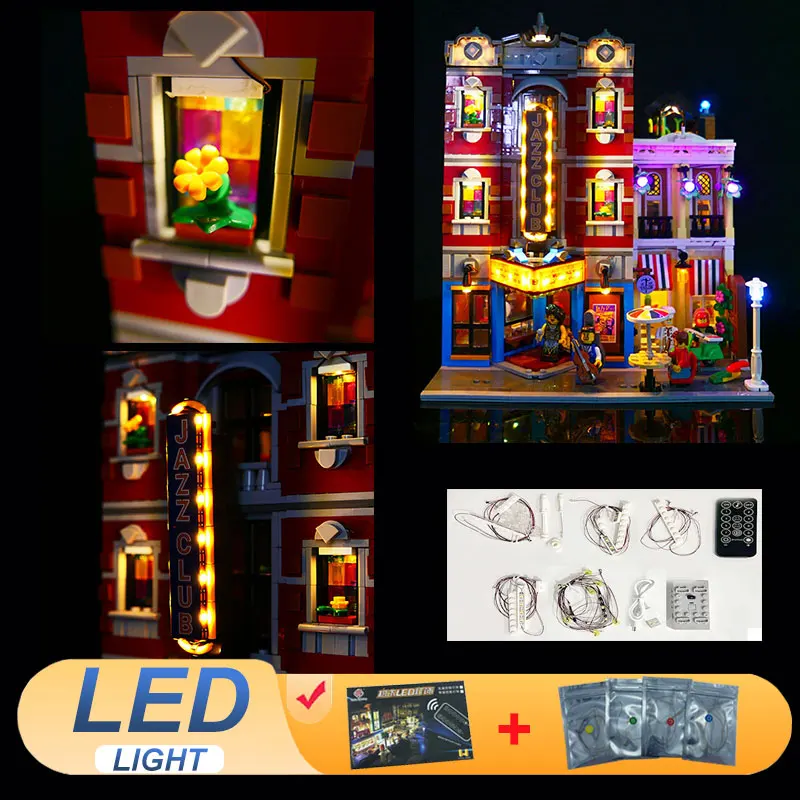 

Комплект светодиодных фонарей для LEGO 10312 Jazz Club & Pizzeria Kit 56888, идеи, подарок «сделай сам» (не включает наборы строительных блоков, кирпичей, модели)