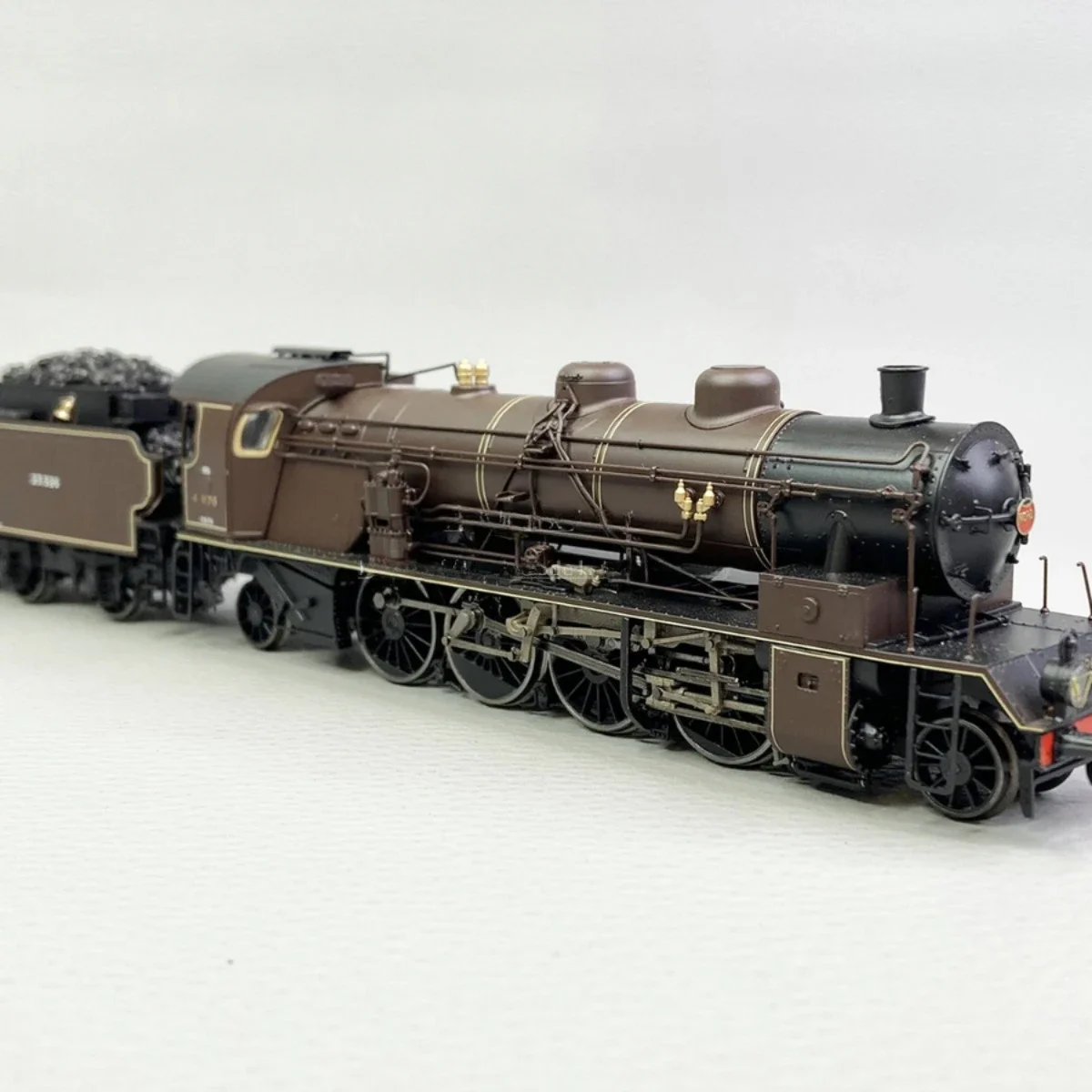 HO1/87 Train Model REE Digital Sound Effect Upper and Lower Smoke 141 Steam Locomotive MB155S No Board Brown Rail Car Toy