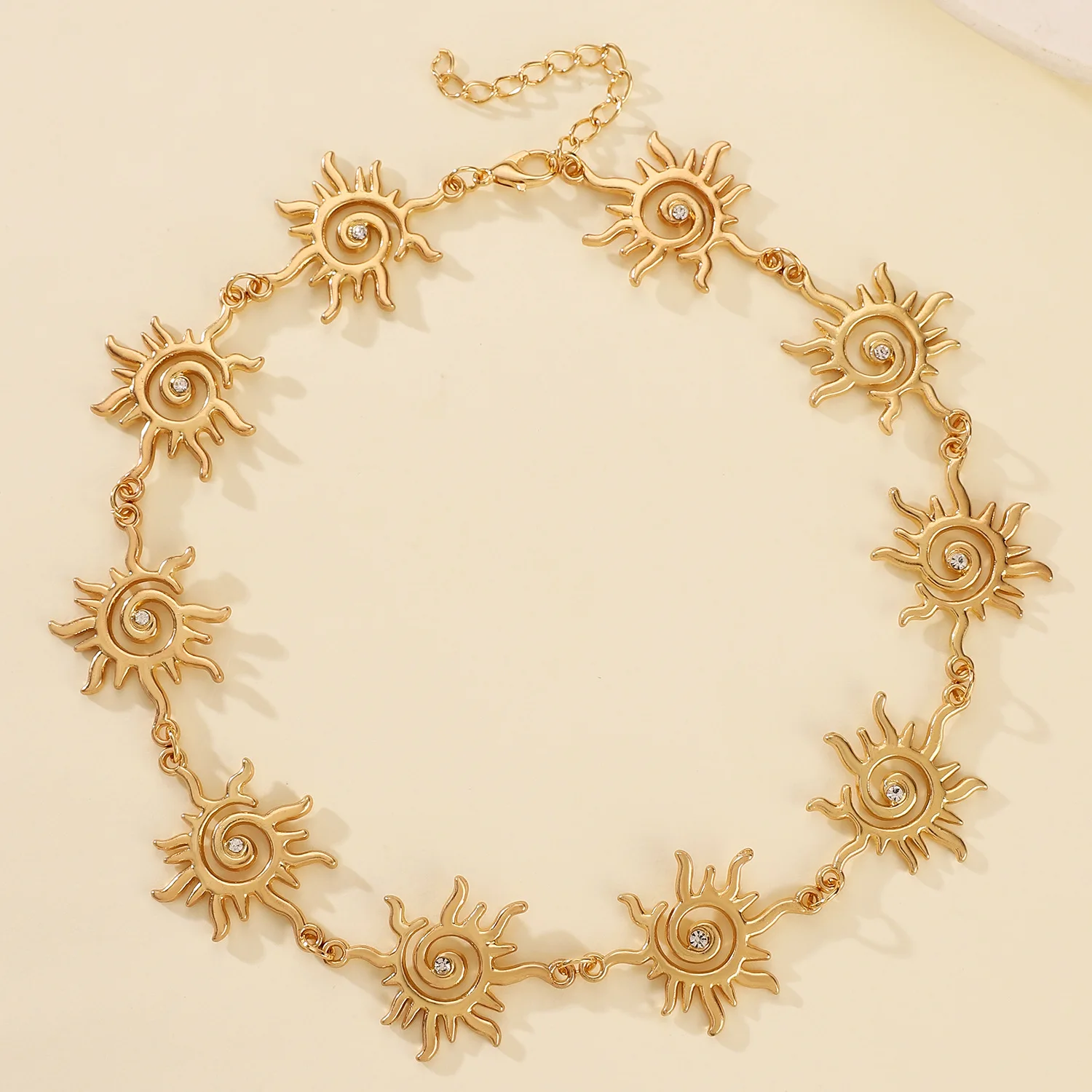 قلادة ذهبية اللون للنساء ، وصلة شمسية ، سبيكة مثيرة ، قلادة قصيرة ، مجوهرات ساحرة ، اتجاه حديث ، إبداعي ، كل المطابقة ، #1