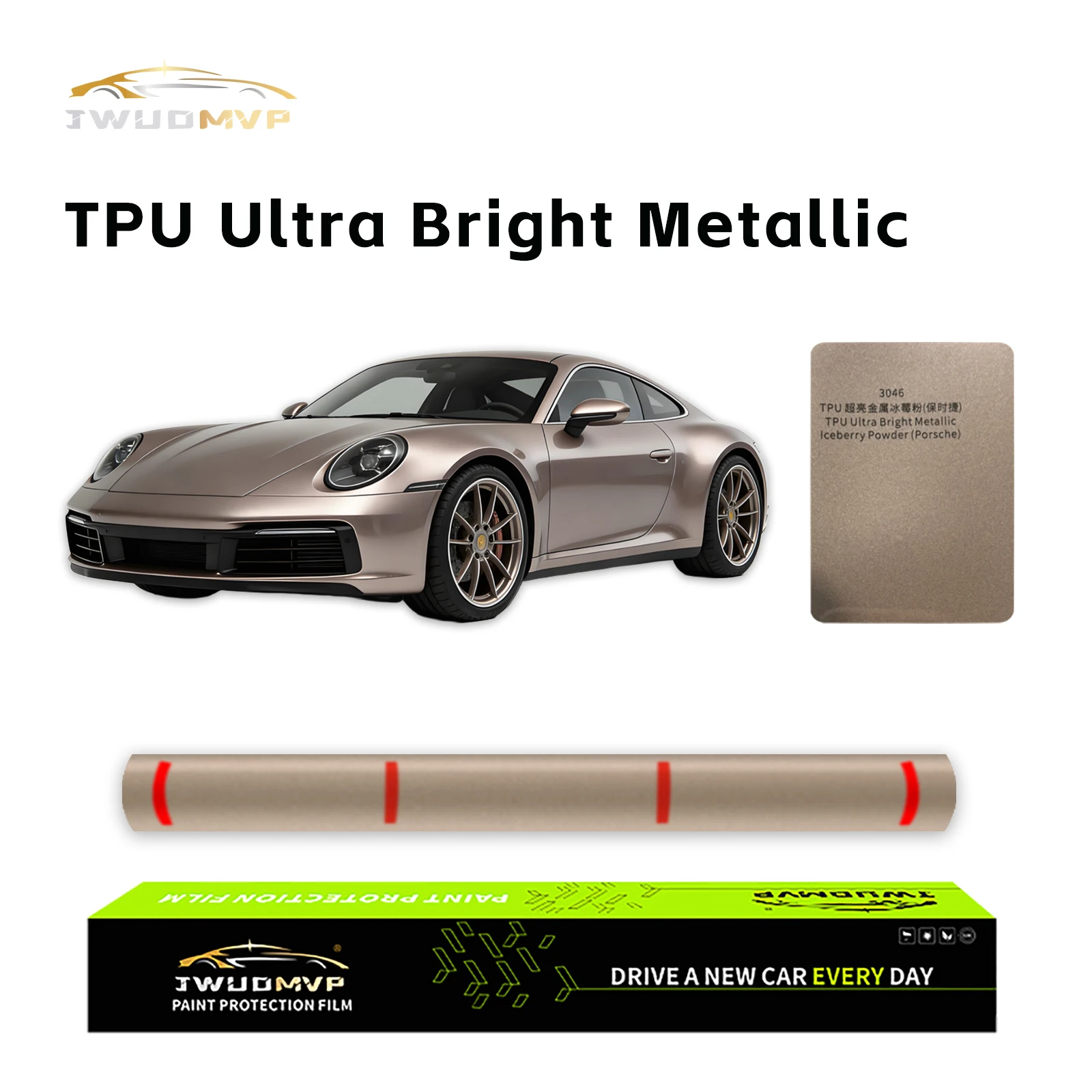 JWUDMVP-TPU PPF Ice Berry Powder Film, Self-Healing, Scratch-resistant and Wear-Resistant, High Quality, 1.52*15 Meter