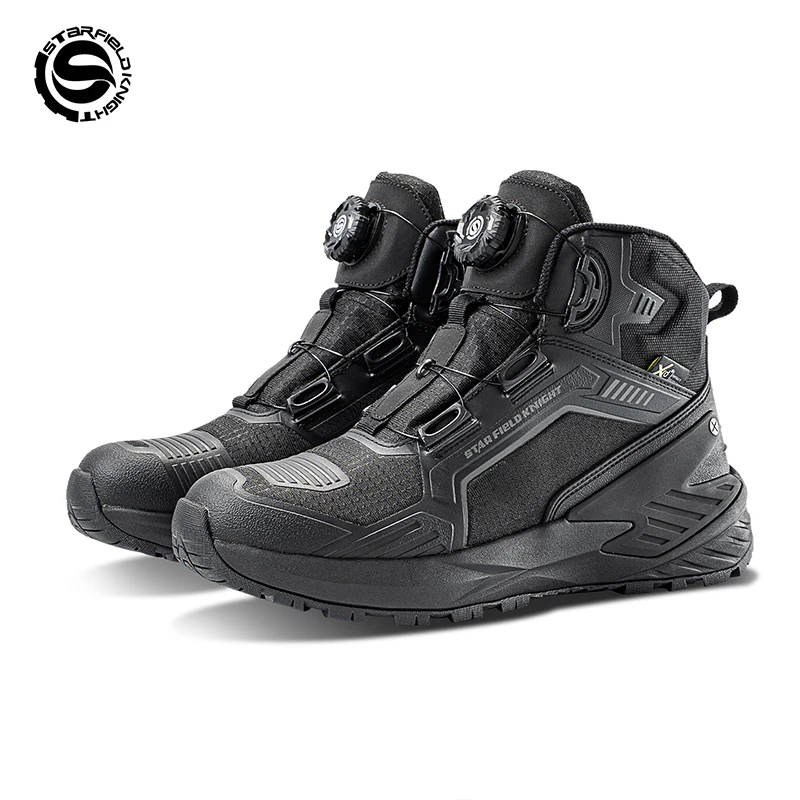 SFK Black Motorcycle Protective Boots Breathable Waterproof Shoes 2026 New Enhanced Protection Riding Gears Non-slip Anti-fall