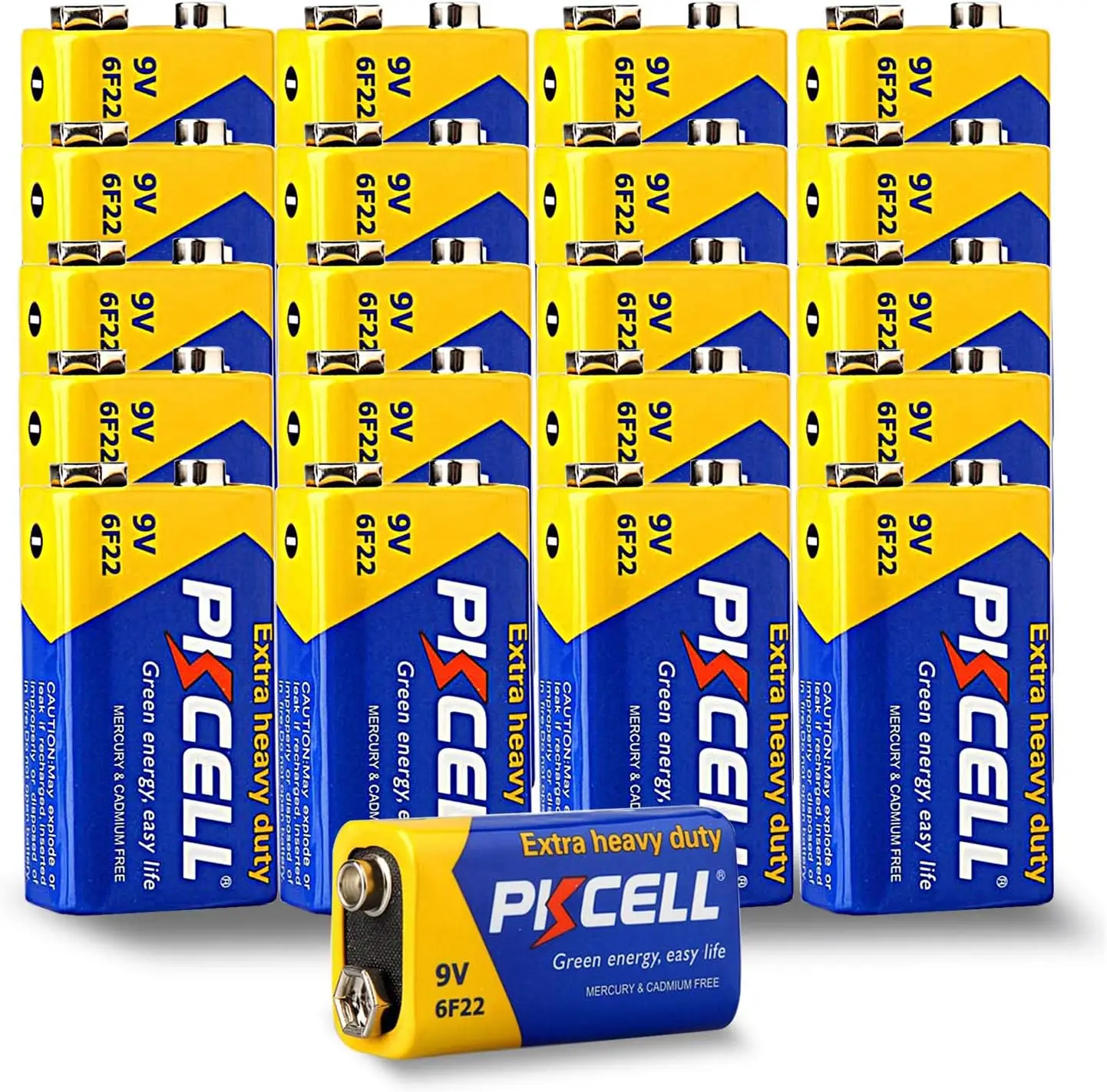 16PCS PKCELL 9V 6F22 Batteries 9 Volt Carbon Batteries Carbon Zinc 9V Batteries Suitable for Smoke Detectors