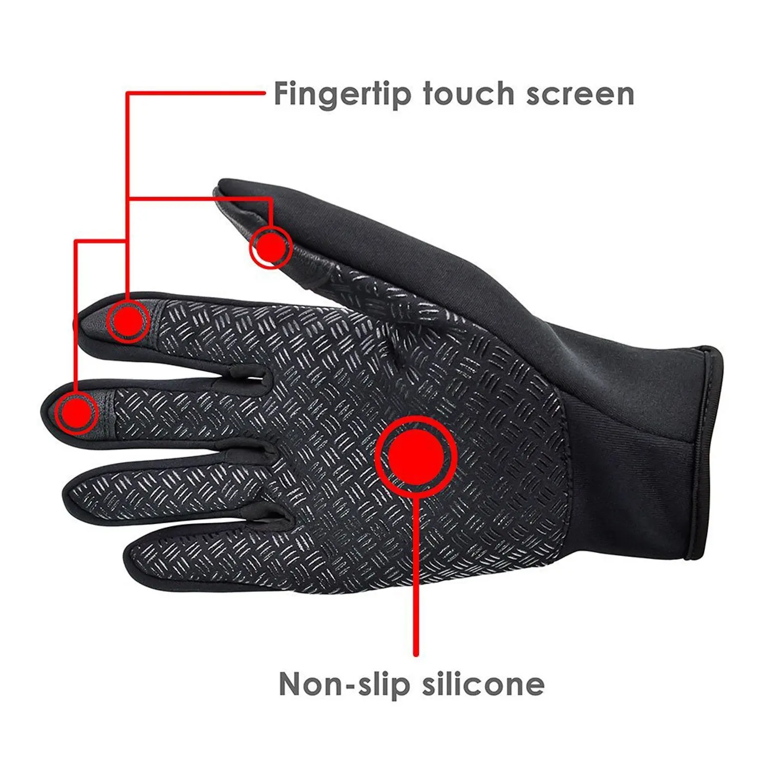 Outdoor Winter Touchscreen Warm Gloves, Water Resistant Windproof Anti-Slip Gloves for Cycling Driving Hiking Climbing Skiing