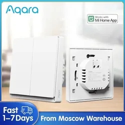 Aqara interruptor de parede inteligente e1 zigbee 3.0 casa inteligente interruptor de luz chave sem fio fio fogo sem neutro para mi casa homek app