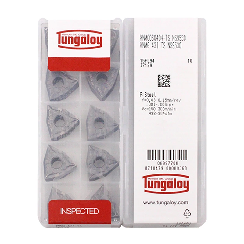 

10pcs Tungaloy 100% Original WNMG WNMG080404 WNMG080408 TS NS530 NS9530 CNC Lathe Cutting Tools Finishing Cermet Turning Inserts