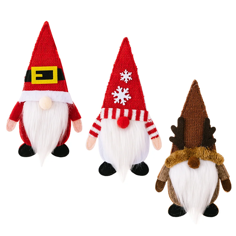 

3Pcs Christmas Cutlery Holder Xmas Gnome Tableware Cover Cloth Cutlery Bags Dining Table Party Decoration Xmas Silverware Holder
