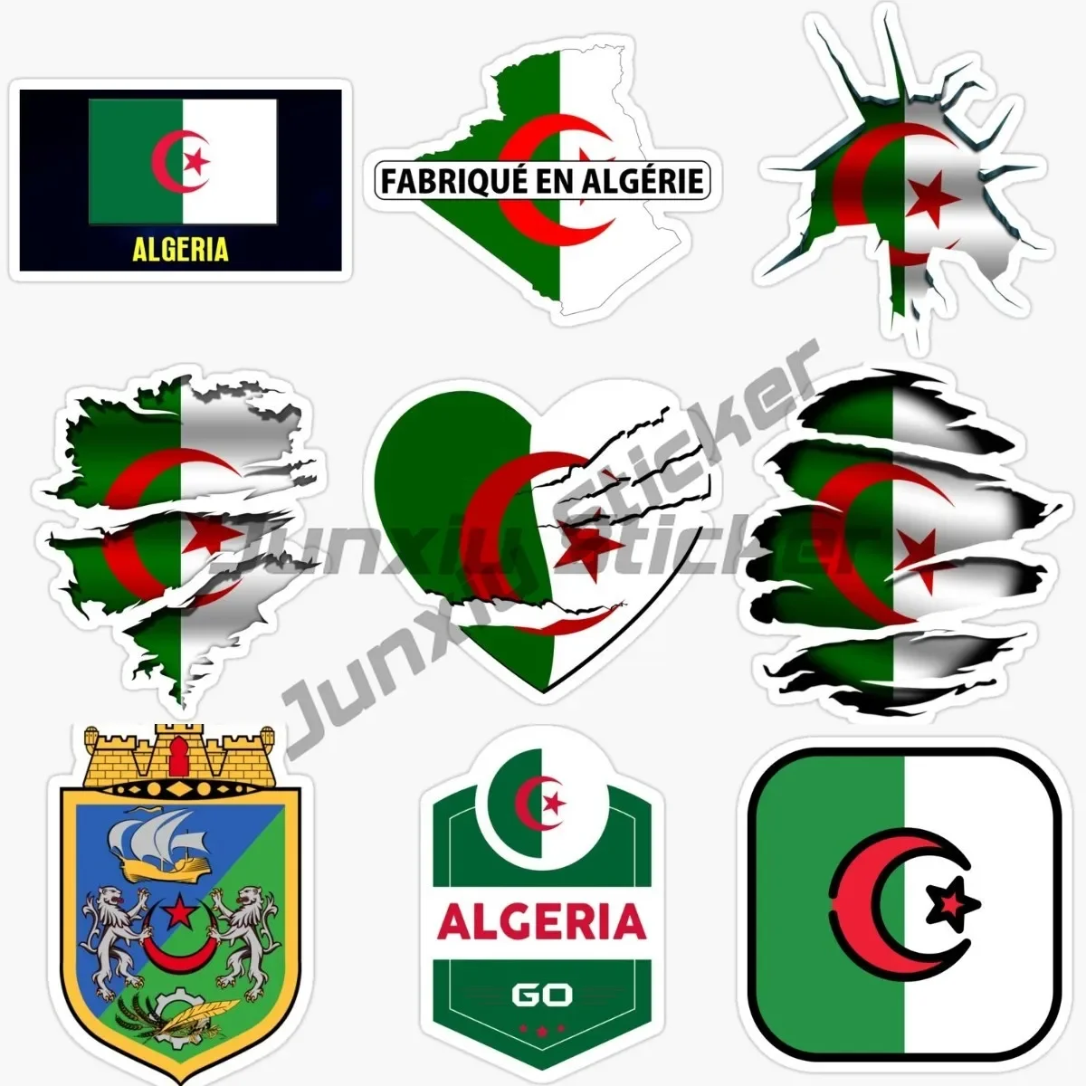 

Creativity ALGERIA Flag Map National Road Badge Brand Car Sticker Decor Motorcycle Off-road Laptop Bar Motel PVC Vinyl Stickers