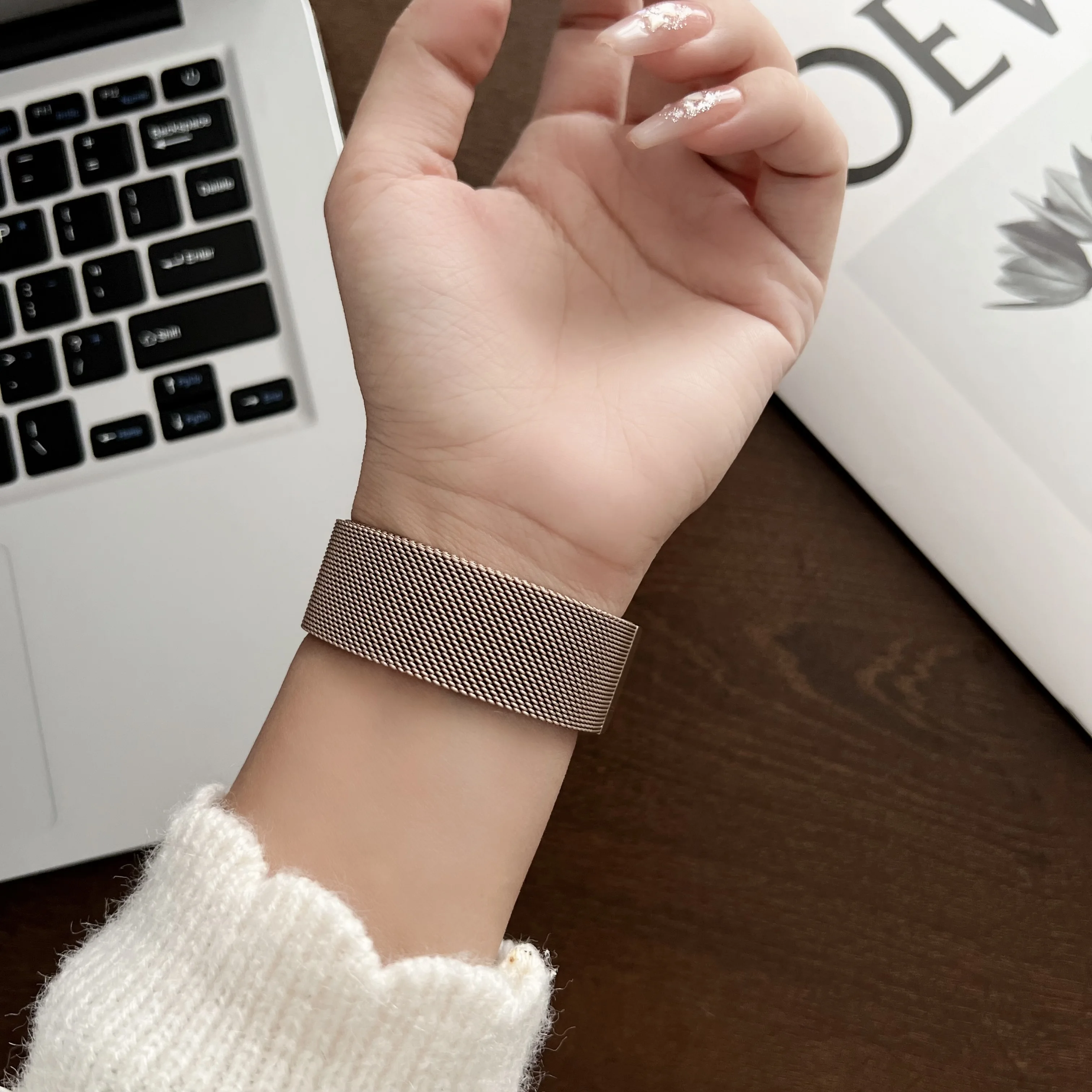 18mm 22mm 그라데이션 밀라노 스테인리스 스틸 손목밴드 가민 venu4 41mm 45mm 스마트워치 스트랩 여성용