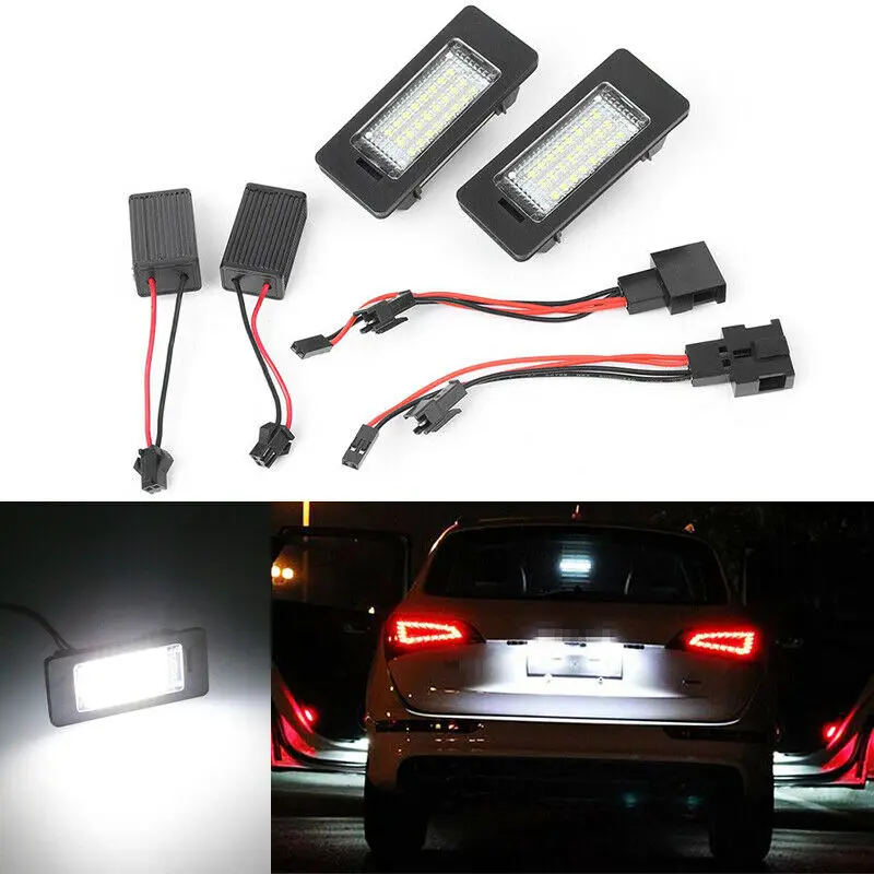 2Pcs Car Canbus Error Free LED License Light 13.5V For Audi A1 A4 B8 A7 5D For VW Golf Passat Led Number Lamp Auto Accessories